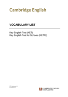 22105 Ket Vocabulary List