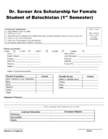 Form For Dr Sareer Ara Scholarship