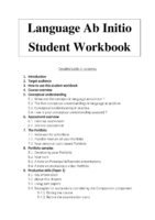 Language Ab Initio Student Workbook Detailed Table Of Contents No Cover