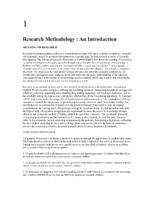 1 Research Methodology An İntroduction