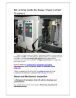10 Critical Tests For New Power Circuit Breakers