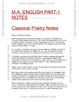166277059 Classical Poetry English Literature Notes
