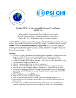 2016 Call Div 52And Psi Chi Travel Grant Deadline Extended