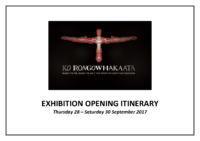 Detail Itinerary Rongowhakaata Exhibition As At 25 Sept 2017