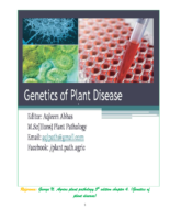 Genetics Of Plant Disease Full And Final