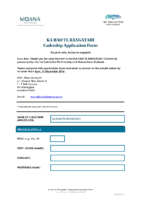 Ka Hao Te Rangatahi Cadetship Application Form