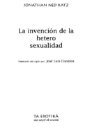 Katz,Jonathan Ned La İnvencióN De La Heterosexualidad