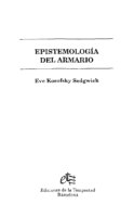 Sedgwıck, Eve Kosofsky Epistemologia Del Armario(1998)