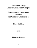 Chm 1045 Experimental Lab Manual Barnett First Edition December 2012