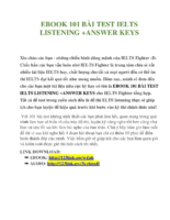 EBOOK 101 BÀI TEST IELTS LISTENING +ANSWER KEYS