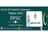 Excise & Taxation Inspector Solved Paper (2011)