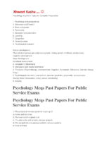 Psychology Important Topics For Complete Preparation