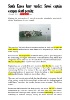 South Korea ferry verdict- Sewol captain escapes death penalty