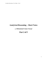 Analytical Reasoning Short Notes Part 2 Of 5
