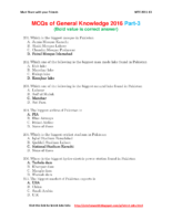 Current Affairs General Knowledge Mcqs Part 3