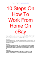 10 Steps To Work On Ebay