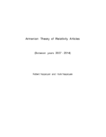 Armenian Theory Of Relativity Articles