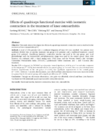 Effects of quadriceps functional exercise with isometric contraction in the treatment of knee osteoarthritis