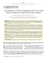 Fowler A Comparison Of Three Diagnostic Tests For Carpal Tunnel Syndrome Using Latent Class Analysis 2015