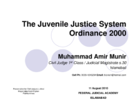 The Juvenile Justice System Ordinance 2000