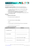 4 Secondary Prevention Of Suicide Question Booklet