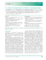 A Review Of Acupuncture In Obstetrics And Gynaecology