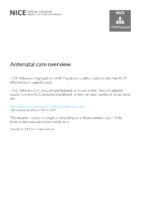 Antenatal Care Antenatal Care Overview