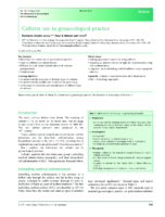 Catheter Use In Gynaecological Practice