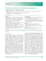 Extreme Prematurity And Perinatal Management