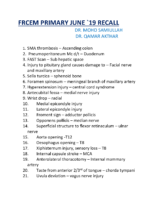 Frcem Primary June Recall . Dr.Mohd Samiullah