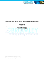 Frcem Situational Judgement Paper 1