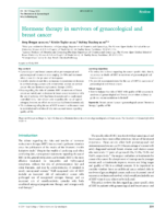 Hormone Therapy In Survivors Of Gynaecological And