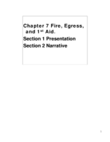 I. Chapter 7 Fire, Egress And 1St Aid