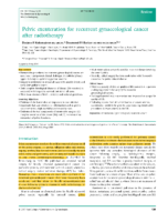 Pelvic Exenteration For Recurrent Gynaecological Cancer