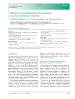 Placental Histopathological Abnormalities And Poor Perinatal Outcomes