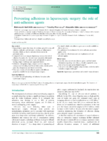 Preventing adhesions in laparoscopic surgery the role of anti‐adhesion agents
