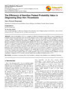 The Efficiency Of Hamilton Pretest Probability Value In Diagnosing Deep Vein Thrombosis