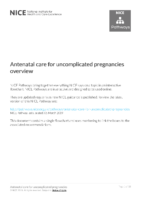 Antenatal Care For Uncomplicated