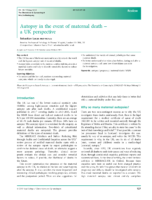 Autopsy In The Event Of Maternal Death – A Uk Perspective