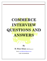 Commerce Intervıew Questıons And Answers By M Rıaz Khan