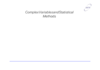 Complex Variables And Statisticall