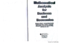 Mathematical Analysis For Business Economics By Altares, Et Al