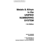Metals & Alloys İn The Unıfıed Numberıng System Astm International And Sae