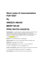 Short notes of instrumentation