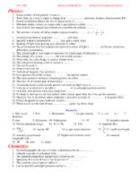 Ecat 2005-Physics-Chemistry and Mathematics Questions and Answers