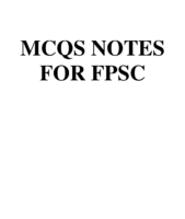 Mcqs Notes For Fpsc