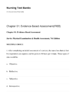 Chapter 01 Evidence Based Assessment(Free) Nursing Test Banks