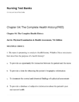 Chapter 04 The Complete Health History(Free) Nursing Test Banks