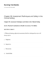 Chapter 08 Assessment Techniques And Safety İn The Clinical Setting Nursing Test Banks