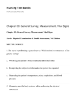 Chapter 09 General Survey, Measurement, Vital Signs Nursing Test Banks